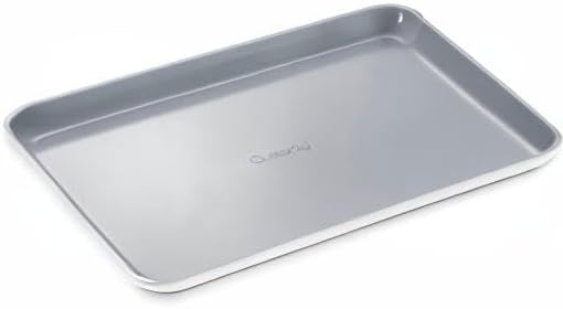 Caraway Non-Stick Ceramic Baking Sheet - Naturally Slick Ceramic Coating - Non-Toxic, PTFE & PFOA Free - Perfect for Baking, Roasting, and More - Medium (15" x 10") - White