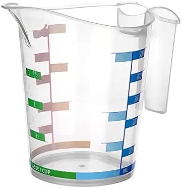 Tribello Measuring Cup Set 1 Cup and 1 Quart Plastic, With Easy To Read Measurements - BPA Free - 16oz & 32oz Liquid Measuring Cup - Spout Top for Pouring