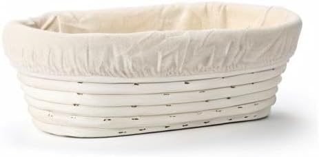 Saint Germain Bakery Premium Round Bread Banneton Basket with Liner - Perfect Brotform Proofing Basket for Making Beautiful Bread - (9 in. Round/10 in. Oval)
