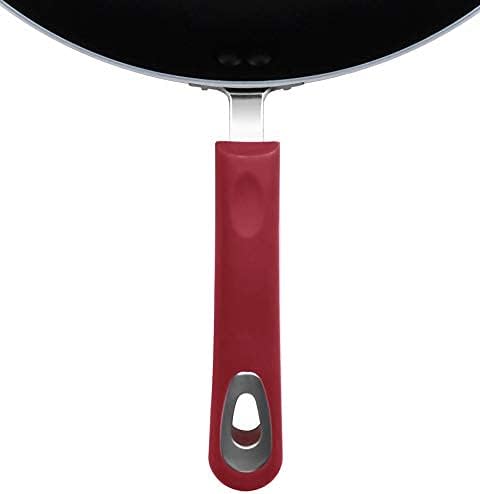 Utopia Kitchen Nonstick Cookware 3 Piece Set, Non-Stick Frying Pans with Induction Bottom, 8, 9.5 & 11 Inches Frying Pans with Bakelite Handles, PFOA Free, Red & Black