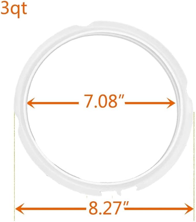 Zonefly for Instant Pot 3 Qt Inner Pot Replacement insert, Stainless Steel Cooking Pot Liner with Polished Surface & Easy to Clean - 3Quart Instapot Rice Cooker Accessories, Includes 2pcs Seal Rings