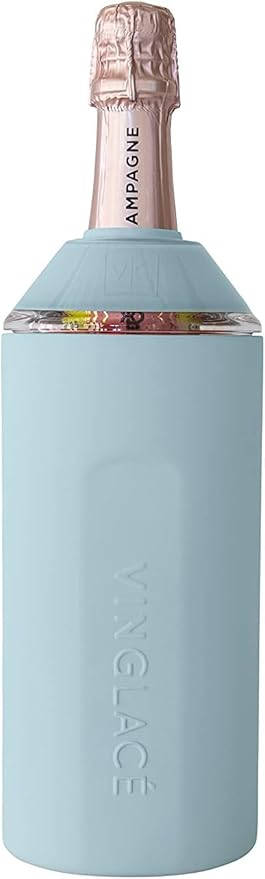 Personalized Vinglacé Wine & Champagne Bottle Chiller - A Unique Customized Gift for Wine Lovers (Cool Blue)