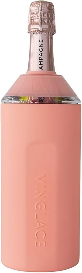 Personalized Vinglacé Wine & Champagne Bottle Chiller - A Unique Customized Gift for Wine Lovers (Coral)