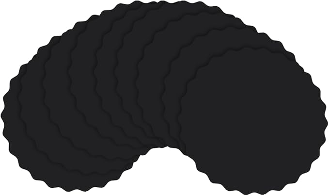 qiqee 12 Inch Black Wave Cake Boards Round 15-Packs Circles Rounds Base Food-Grade Cardboard Wave Cake Plate(Thinner But Stronger)