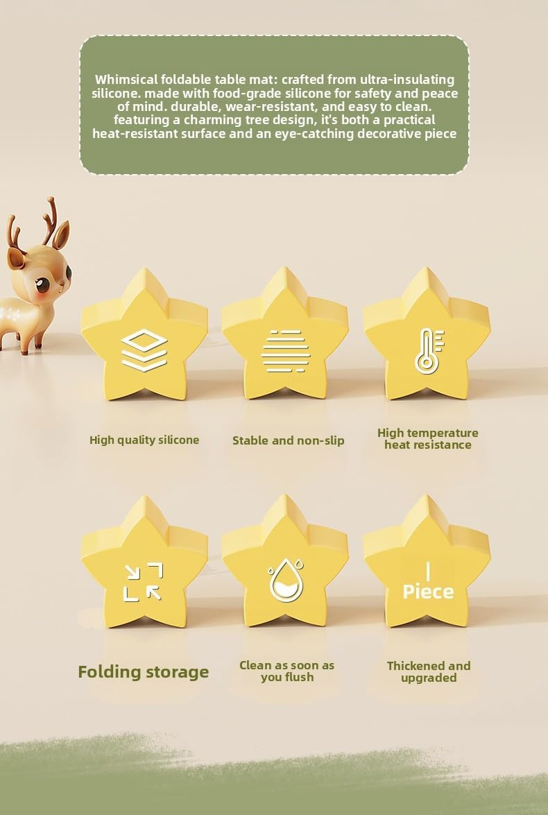 Christmas Tree Silicone Hot Pad, 4-Pack Heat Resistant Trivet for Pots and Pans, Holiday Kitchen Potholder, Coaster, Christmas Table Decor (Four Layers of red and Black + Stars)