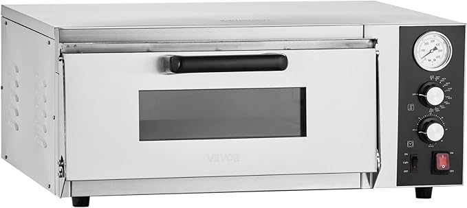 VEVOR Electric Pizza Oven, 18-Inch Commercial Pizza Ovens, 842°F Max Temp, 1740W Large Pizza Oven Countertop with Temp & Time Control, Built in Thermometer Indoor Pizza Maker for Restaurant Home Use