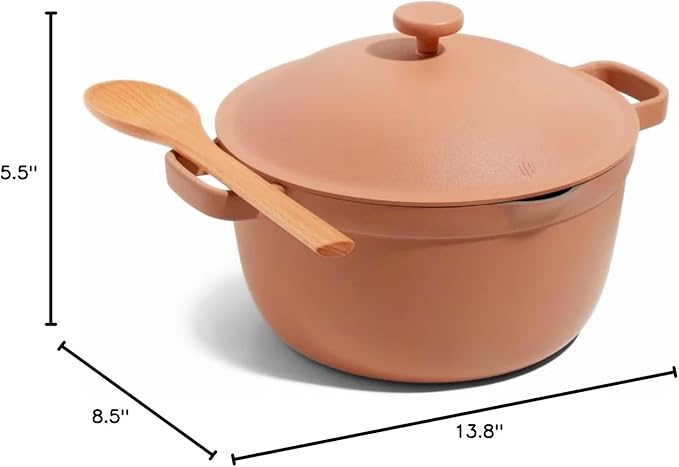 Our Place Perfect Pot - 5.5 Qt. Nonstick Ceramic Sauce Pan with Lid | Versatile Cookware for Stovetop and Oven | Steam, Bake, Braise, Roast | PTFE and PFOA-Free | Toxin-Free, Easy to Clean | Spice