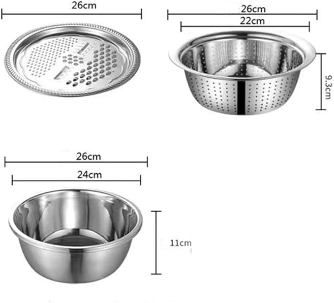 Integrated Grater and Lid on Stainless Steel Mixing Bowls 4 Pcs Kitchen Set