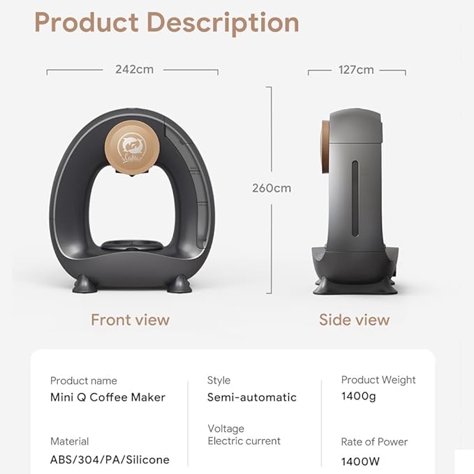 Single Serve Coffee Maker For K Cup Pod and Coffee Grounds /Tea, Fast Brew in 2 minutes, 2 IN 1 One Button Coffee Machine 4-8 Oz Brew Sizes, Stylish&Compact For Home, Office, RV and Dorm, Black