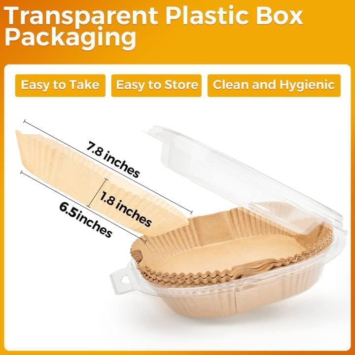 Air Fryer Paper Liners Disposable: 100PCS 6.5IN Square Non-Stick Air Fryer Parchment Paper, Food Grade Baking Sheets for Baking Roasting Microwave