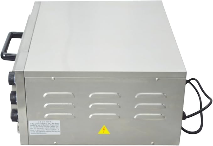 110V Commercial Pizza Oven Single-Deck Electric Countertop Pizza Baking Machine 2KW Stainless Steel Portable Oven with Time Control 0-120min for Home and Restaurant