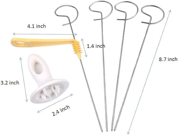 2 Set Tornado Spiral Potato Cutter Manual Slicer, Fry Vegetable Spiralizer Chips Maker with 4 stainless steel Sticks