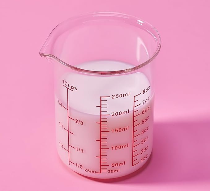Ackers Glass Measuring Cup 1 Cup,8oz Borosilicate Liquid Measuring Cup with Spout