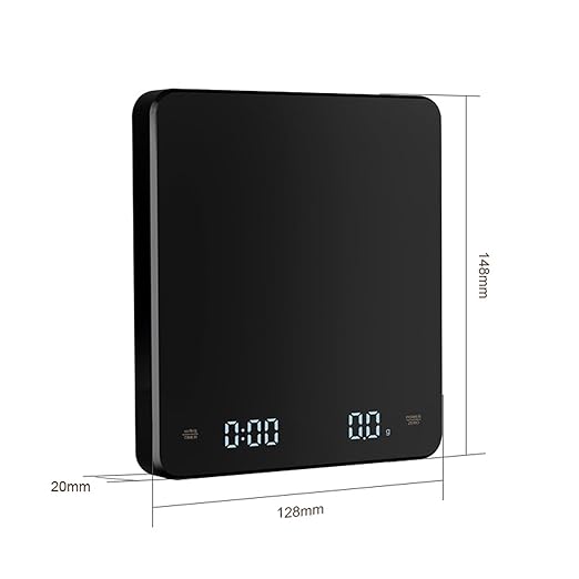 Digital Coffee Scale with Timer, Precision Espresso Scale, Rechargeable Pour Over Scale with Tare Function, Backlit Display for Barista & Home Brewing Milliliter and Grams, Maximum Weight 6.6lb