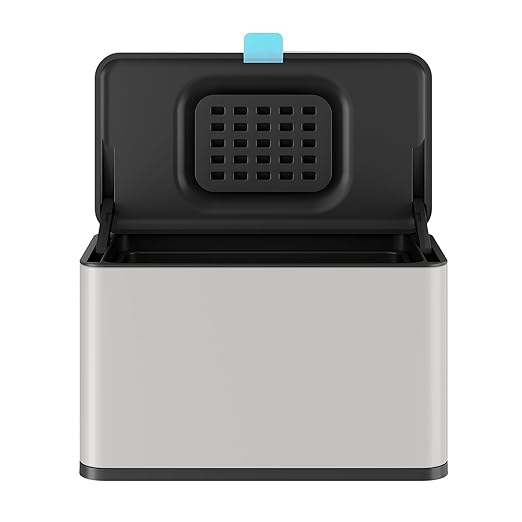 Stainless Steel Hanging Trash Can with Lid and Inner Bucket, 1 Gallon Kitchen Compost Bin for Counter Top, Under Sink or Wall Mount, Small Garbage Can for Cupboard/Bathroom/Bedroom/RV, White