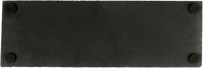 Restaurantware Slate Serving Trays 4 Pack of 11.8" x 4" Foam Feet Charcuterie Stone Plates Rustic Edges Freezable Black Serving Display Cheese Boards for Kitchen, Gourmet, Dining, Parties
