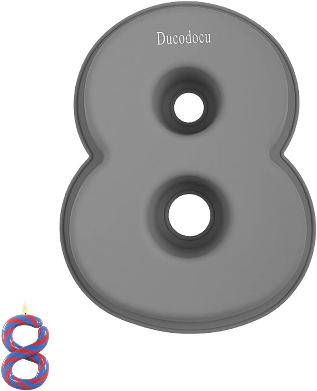 Ducodocu Silicone Cake Pans 3D Large Number Cake Mould Novelty Cake Tins DIY Baking Mold for Birthday Wedding Anniversary 10 inch Number of 8