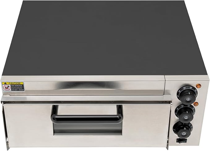 Commercial Pizza Oven Indoor Pizza Oven 16 Inch Electric Countertop Pizza Maker Machine, 1800W Stainless Steel Pizza Cooker with Pizza Stone, 122-662°F & 30Min Timer for Restaurant & Home
