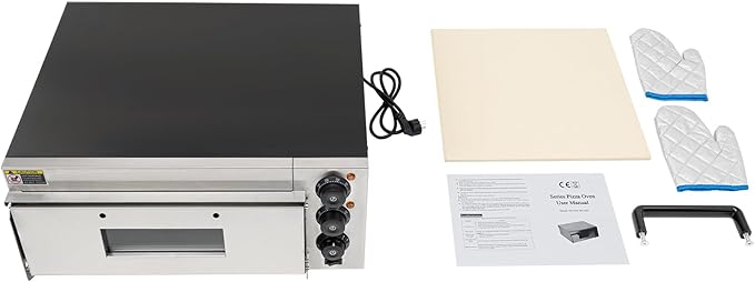 1800W Electric Pizza Oven Indoor Commercial Pizza Oven Countertop Pizza Maker with Timer Multipurpose Indoor Pizza Machine – Adjustable Temp (122-662°F)for Home and Restaurant use