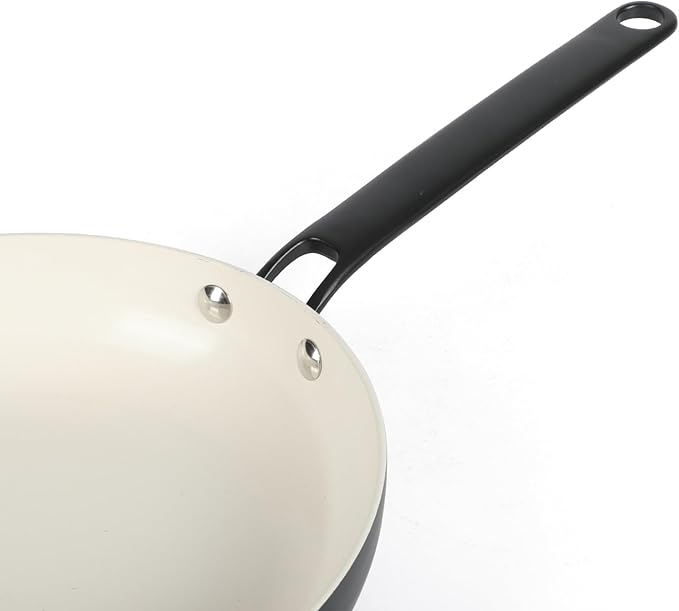 Martha Stewart Emmeline Premium Nonstick PFA Free Ceramic Interior 12 Piece Heavy Gauge Enamel Aluminum Pots and Pans Cookware Set -Black