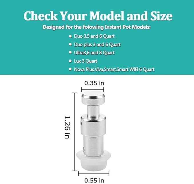 Steam Release Handle, Original Float Valve Replacement Parts with 3 Silicone Caps for Instant Pot Ultra 3, 6, 8 Qt,Instant Pot Duo/Duo Plus 3, 5, 6 Qt by ZYLONE