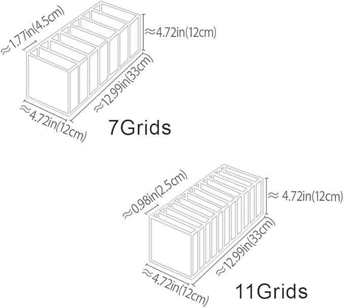 HSLFUAI Pack of 3 Mesh Drawer Organizer Underwear Drawer Organizer Socks Compartment Storage Mesh Clothing Sorting Drawer Divider Organizer(7Grids+7Grids+11Grids)