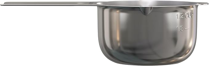 Color Up ½ Cup Measuring Cup (120 ml) – Premium Chrome Stainless Steel, Accurate for Wet & Dry Ingredients, Embossed Markings, Easy-Pour Spouts, Dishwasher-Safe, Kitchen Essential