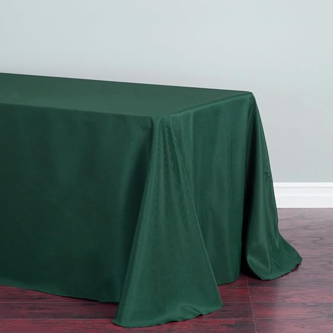 LinenTablecloth 90 x 156-Inch Rectangular Polyester Tablecloth Hunter Green