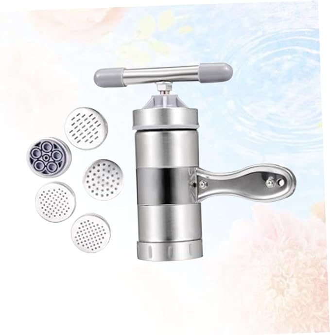 NUOBESTY Stainless Steel Manual Noodle Maker for Home with Noodle Moulds Clean Pasta Press Machine Thickness Roller for DIY and Pasta