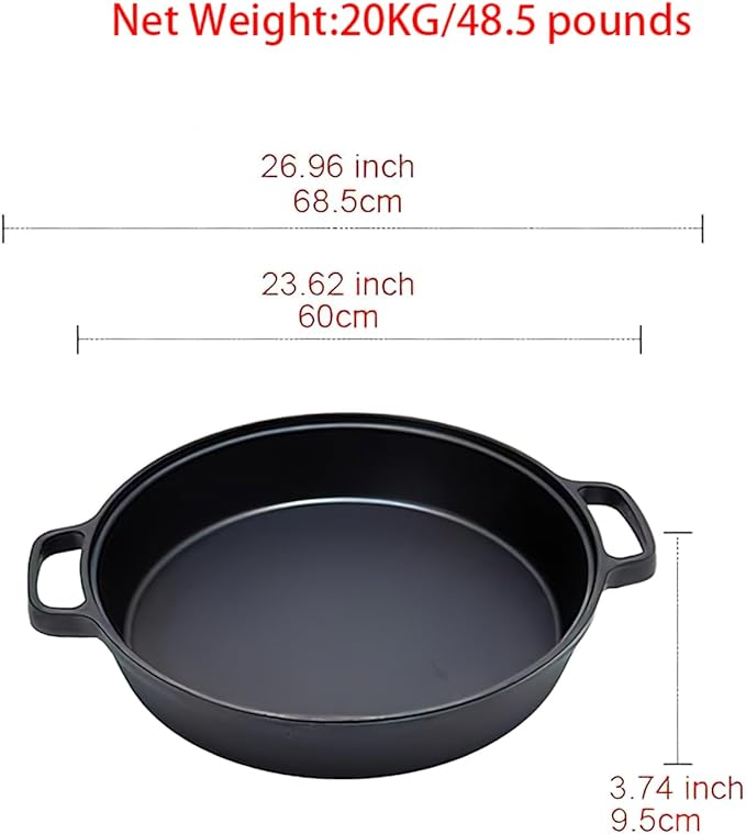 LI-GELISI Oversized Cast Iron Skillet (24 inch)
