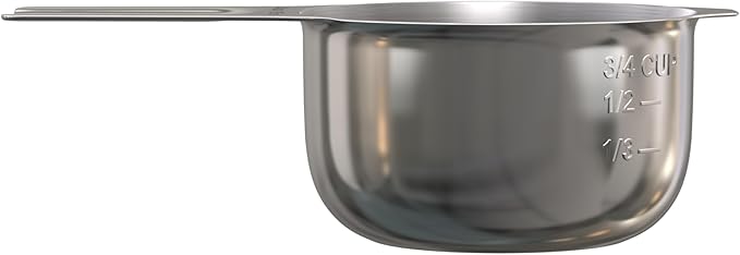 Color Up ¾ Cup Measuring Cup (180 ml) – Premium Chrome Stainless Steel, Accurate for Wet & Dry Ingredients, Embossed Markings, Easy-Pour Spouts, Dishwasher-Safe, Kitchen Essential
