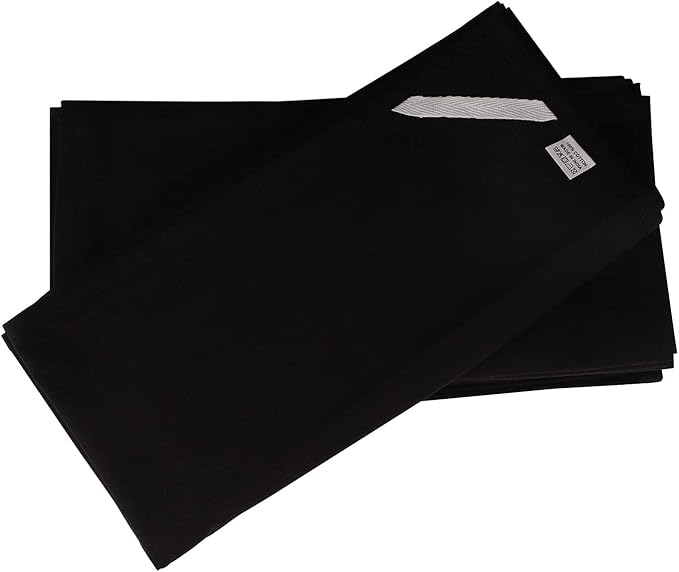 DG Collections 100% Cotton Flour Sack Towels – 12 Pack, 27x27 Inches, Black, Lint-Free, Pre-Washed, Hemmed Edges – Reusable Kitchen Towels for Cleaning, Embroidery, Printing & Crafts - Black