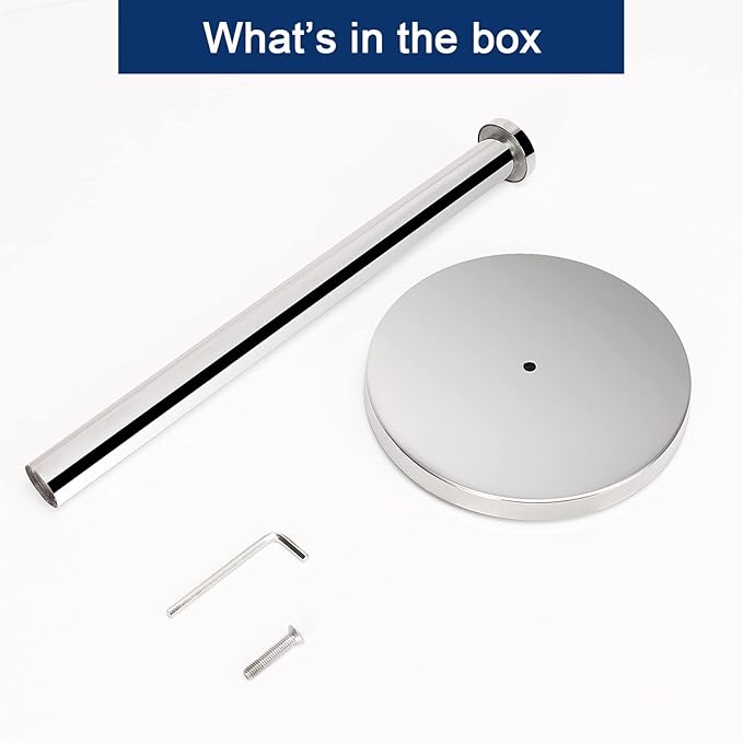 NearMoon Standing Paper Towel Holder, Kitchen Paper Towel Tissue Holder- for Bathroom Countertop, Standard or Jumbo-Sized Roll Paper (with Stainless Steel Base, Chrome Finish)