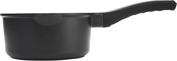 1.3 Quart Sauce Pan with Glass Lid - 6.2 Inch, Non-Stick Ceramic Coating, Induction Compatible, Even Heating - Easy Clean, Non-Toxic, Soft Cool Handle by Cainfy