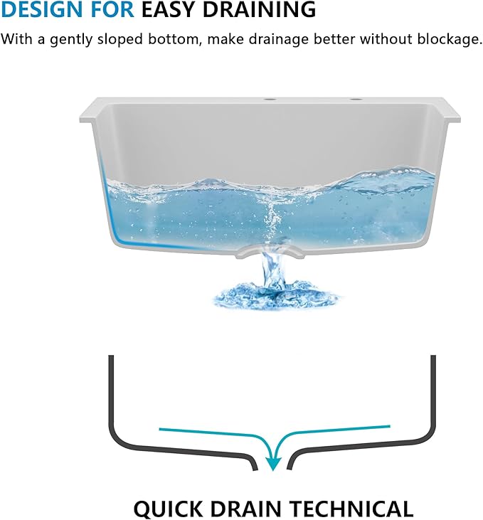 25 Granite Composite Kitchen Sink - Fulorni 25"×22" Granite Kitchen Sink Drop In Topmount White Quartz Classic Above Counter Single Bowl Basin