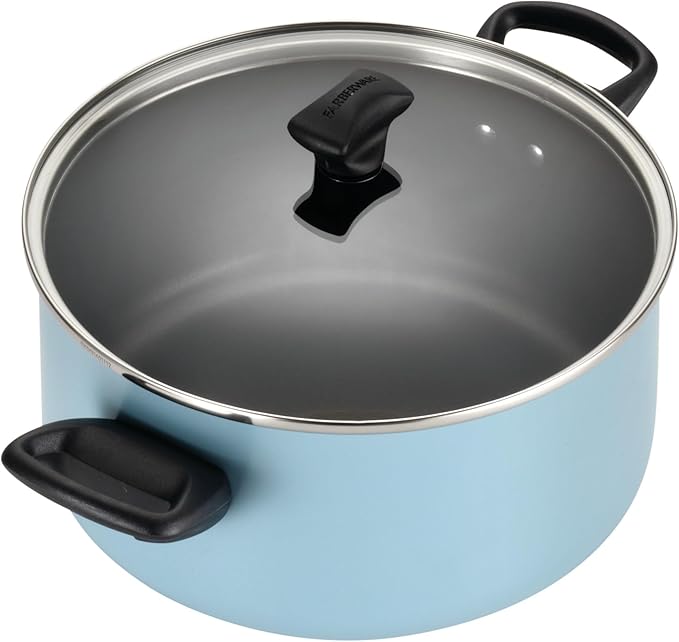 Farberware Dishwasher Safe Nonstick 15-Piece Cookware Set, Aqua