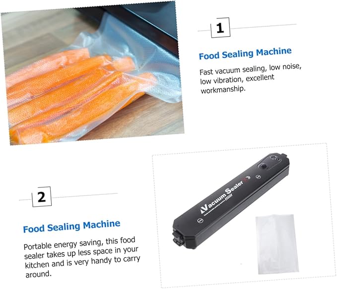 Healifty Automatic Vacuum Sealing Machine with Vacuum Bags Portable Kitchen Food Sealer for Home Use North America Plug Air Compression and Heat Sealing Tool for Fresh Food Preservation