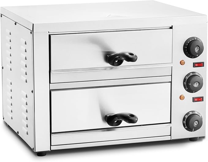 VEVOR Electric Pizza Oven for Countertops, 12-inch, 1700W, with Temp Control & 0-120 Min Timer, Even Baking Technology & Easy Clean Crumb Tray, Ideal for Both Commercial & Home Kitchens