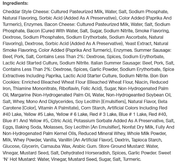 The Wisconsin Cheeseman 7-Piece Pairing Assortment – Summer Sausage Meats and Cheeses Gift Basket with Mustards and Bon Bon Cookies Holiday Thank You Gift for Adults, Women, and Men Charcuterie Ready