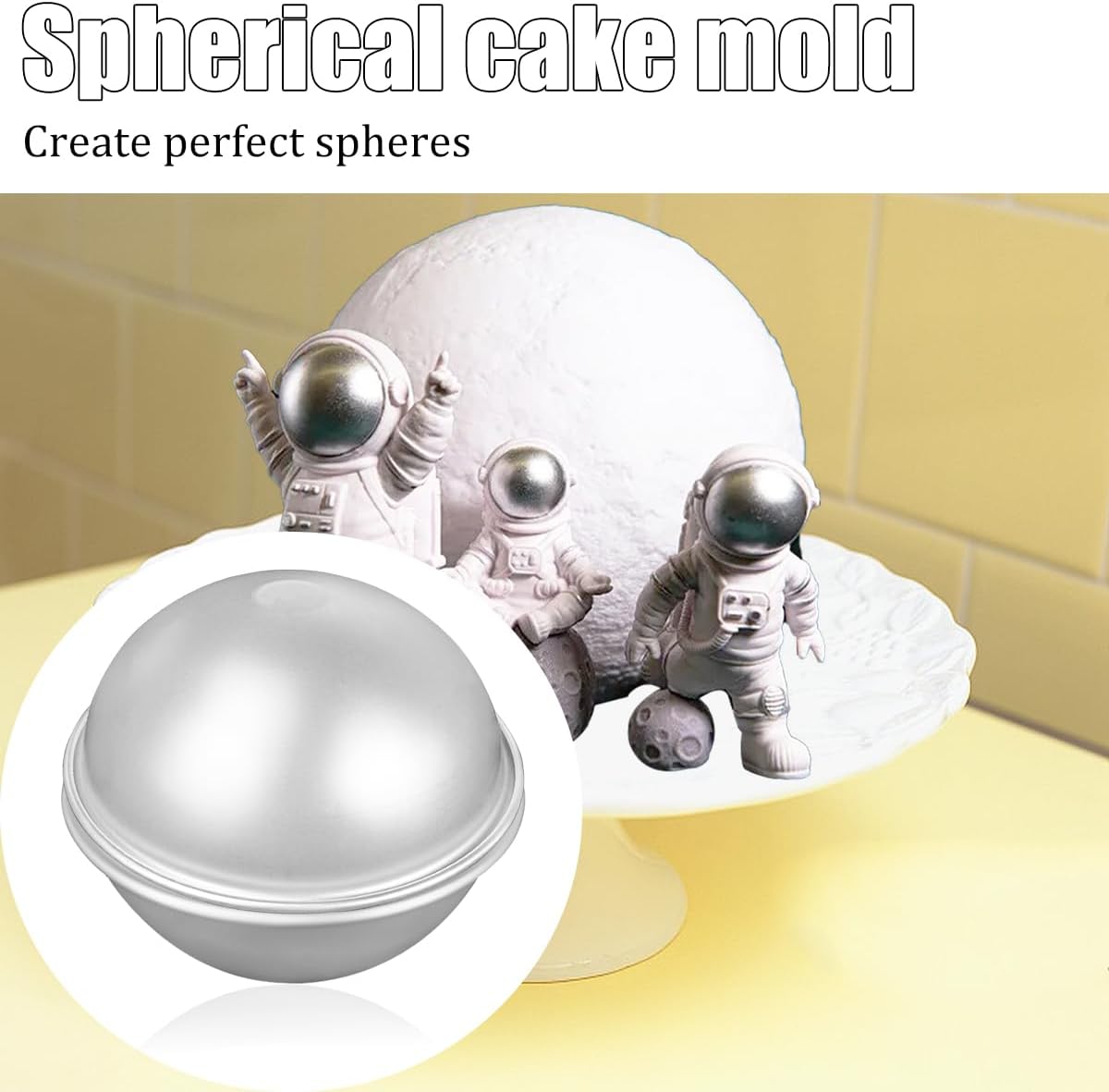 2 PCS Dome Cake Pan 8 Inch Cake Sphere Pan 3D Football Shaped Anodized Aluminum Hemisphere Pan for Birthday Wedding Anniversary DIY Bakeware Tools