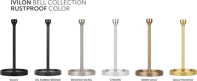 Ivilon Countertop Paper Towel Holder - Modern Bell End Minimalist Design - Color Warm Gold