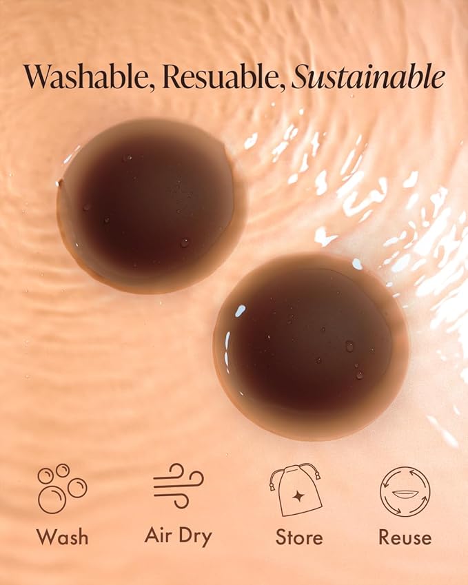 Grippy Not Sticky Nipple Covers - Cakes Reusable Non Adhesive Nipple Pasties for Women - Silicone Bra Inserts