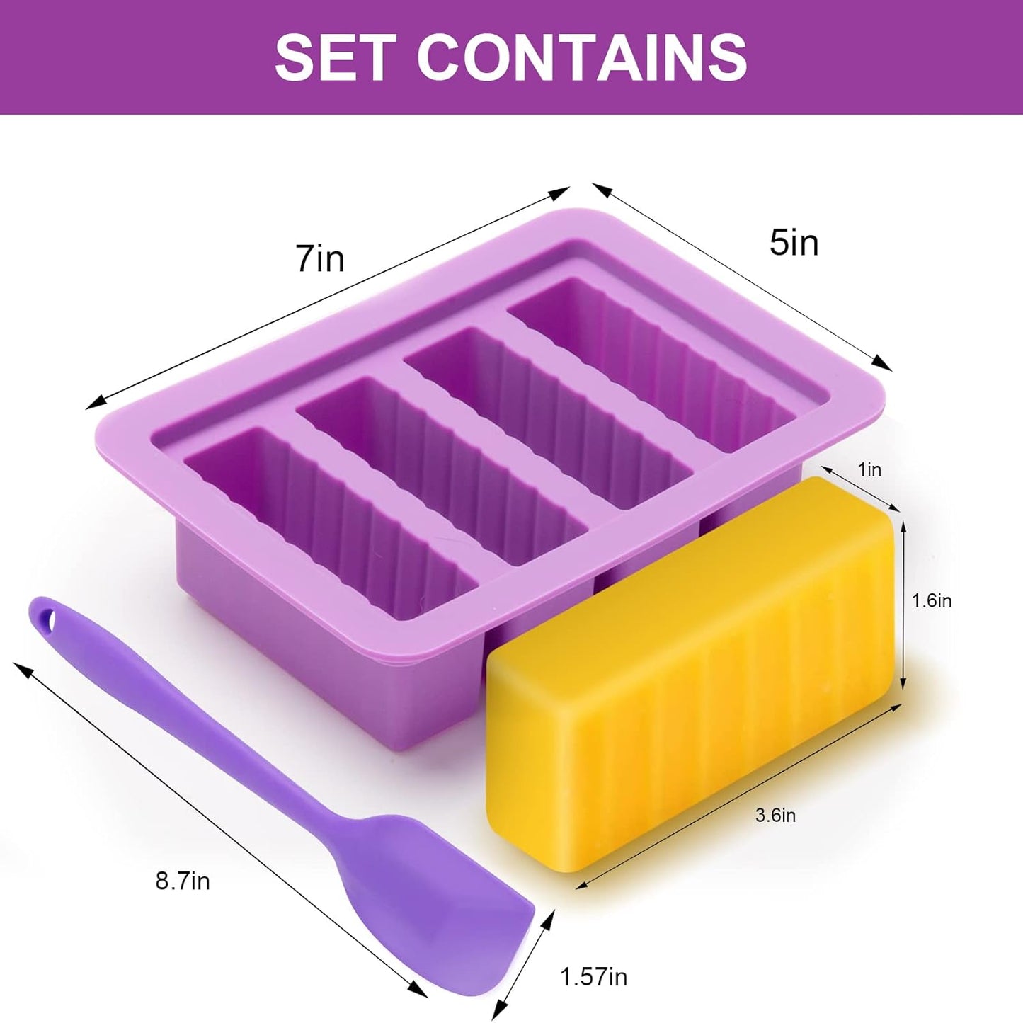 2 Packs Silicone Butter Mold, Butter Tray with Lid, Large Butter Maker with Silicone Spatula, Rectangle Container for Homemade Herbed Garlic Butter Brownies Soap Bar Energy Bar