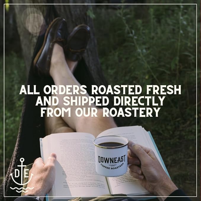 Downeast Coffee Roasters Whole Bean Coffee - 100% Colombian, Medium Roast, 100% Arabica Coffee - Dark Chocolate - Select Central and South American Highlands Ground (2lb Bag, Pack of 6)