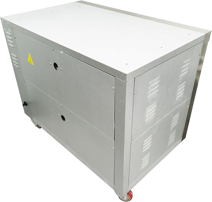 220V Commercial Pizza Oven 6.4KW Single Phase Stainless Steel Double-Deck 2 Baking Sheets Countertop Electric Movable Pizza Oven with Universal Wheels for Commercial Use