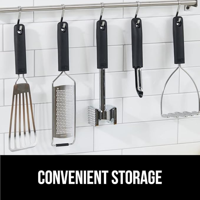 GORILLA GRIP Patented BPA-Free Sharp Stainless Steel Dual Swivel Vegetable Peeler, Soft Comfortable Handle, Smoothly Peel Apples Potatoes Carrots, Includes Blade Cover, Holiday Prep Essentials, Black