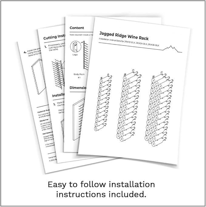 Premium Wall Mounted Metal Wine Rack - 12 Wine Bottles Holder - Modern Wine Rack, Matte Black - Space Saving for Home, Kitchen, Bar - Designed in Canada by Wine Enthusiasts