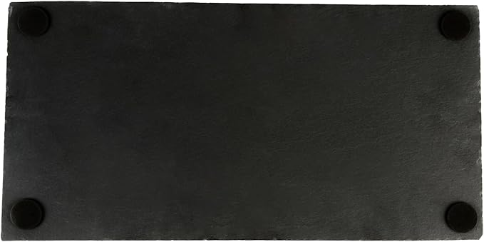 Restaurantware Slate Serving Tray 1 Pack of 15.7" x 7.8" Foam Feet Charcuterie Stone Plate Rustic Edges Freezable Black Serving Display Cheese Boards for Kitchen, Gourmet, Dining, Parties