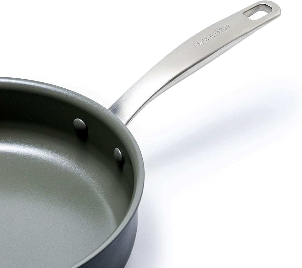 GreenPan Chatham Hard Anodized Healthy Ceramic Nonstick 10 Piece Cookware Pots and Pans Set, Frying Pan Skillets, Saucepans, Saute Pan, Stockpot, Lids, PFAS-Free, Dishwasher & Oven Safe, Gray