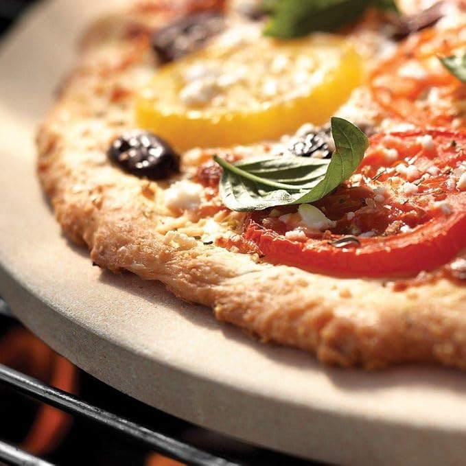 GasSaf 10" Round Pizza Stone for Oven and Grill, Small Baking Stone Safe and Duraable Cordierite, Cooking Stones for Baking Crisp Crust Pizza, Bread